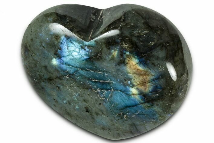 Flashy Polished Labradorite Heart - Madagascar #327244